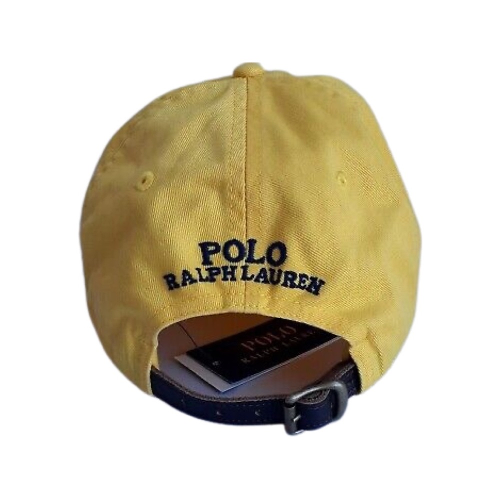 🐻Polo Ralph Lauren Polo Bear Mens Chino Adjustable Ball Cap Hat Yellow🐻 - Picture 8 of 12
